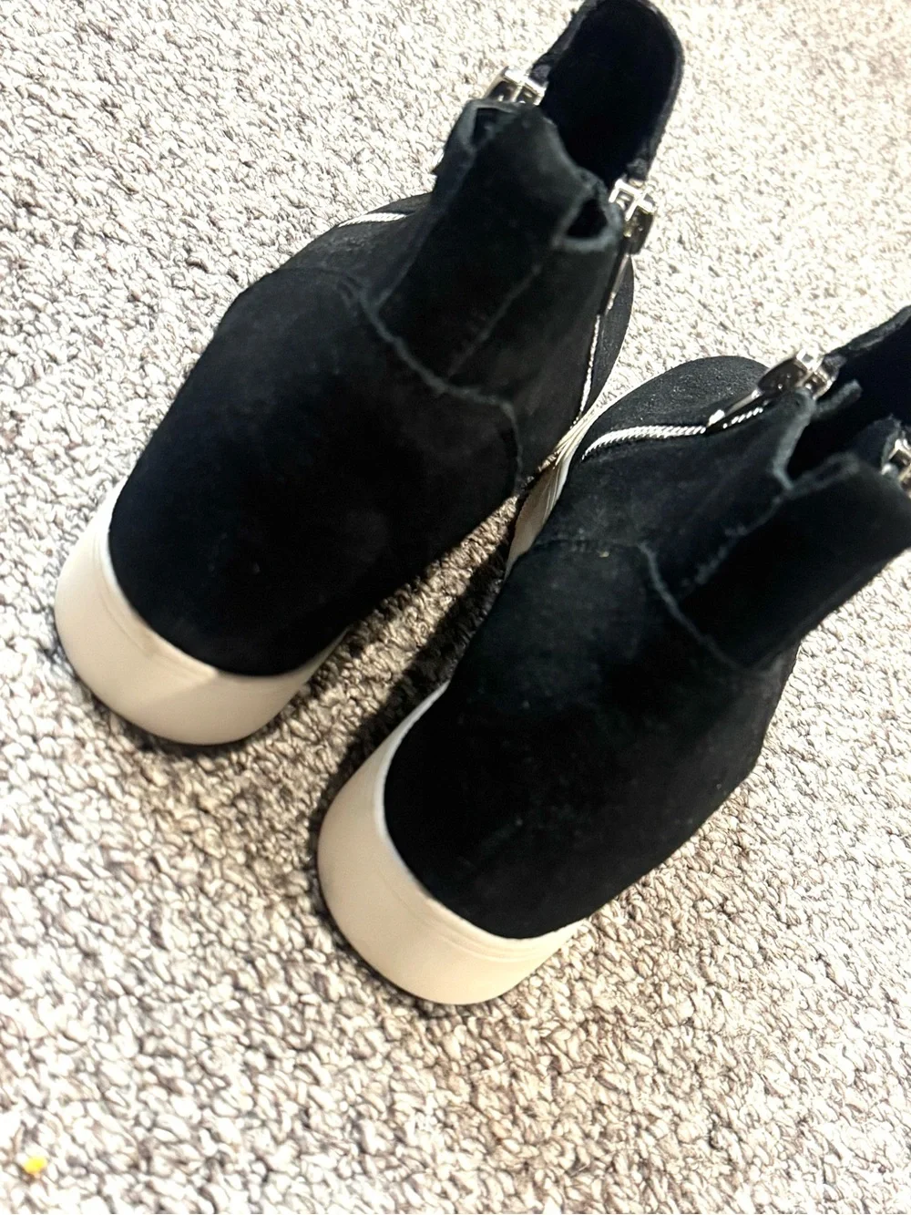 Steve Madden Black Suede Hidden Wedge Zip Sneakers